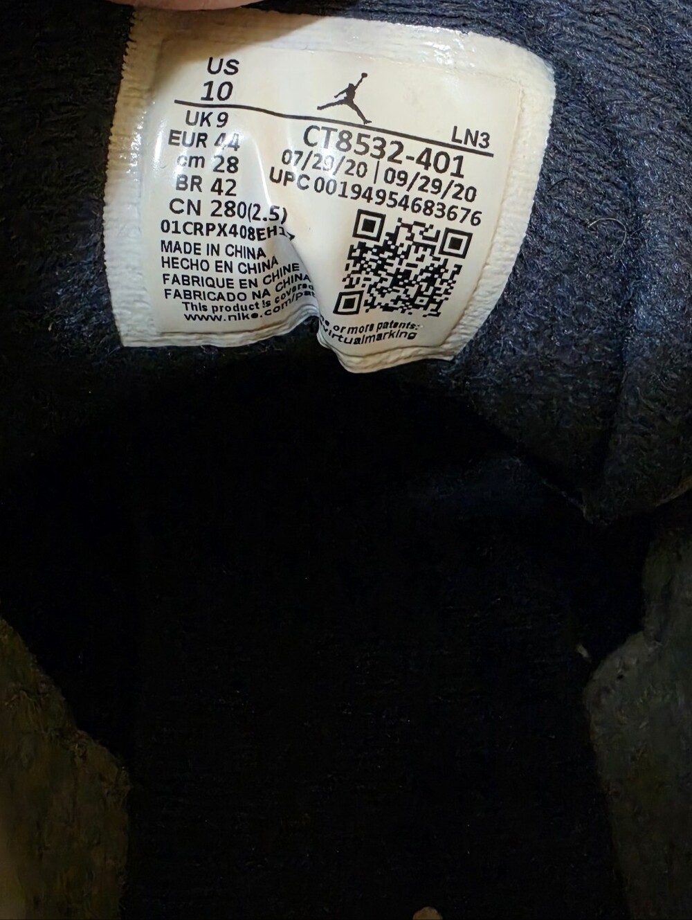 FOR SALE AIR JORDAN RETRO 3 "GEORGETOWN" NAVY SIZE 10. - Picture 6 of 16